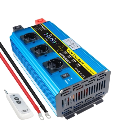 ИНВЕРТОР ЧИСТА СИНУСОИДА 3000W 12V/230V LVYUAN F-3000P/3SH 4USB С ДИСПЛЕЙ И ДИСТАНЦИОННО
