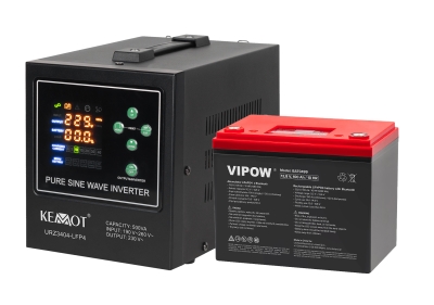 UPS ИНВЕРТОР KEMOT LFP4 РЕЗЕРВНО ЗАХРАНВАНЕ 300W ЧИСТА СИНУСОИДА КОМПЛЕКТ С ТЯГОВА БАТЕРИЯ LIFEPO4 100AH