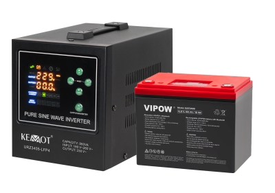 UPS ИНВЕРТОР KEMOT LFP4 РЕЗЕРВНО ЗАХРАНВАНЕ 500W ЧИСТА СИНУСОИДА КОМПЛЕКТ С ТЯГОВА БАТЕРИЯ LIFEPO4 100AH