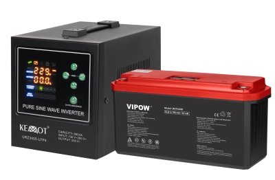 UPS ИНВЕРТОР KEMOT LFP4 РЕЗЕРВНО ЗАХРАНВАНЕ 500W ЧИСТА СИНУСОИДА КОМПЛЕКТ С ТЯГОВА БАТЕРИЯ LIFEPO4 150AH