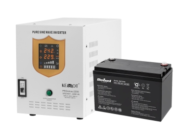 UPS ИНВЕРТОР KEMOT РЕЗЕРВНО ЗАХРАНВАНЕ 1600W ЧИСТА СИНУСОИДА КОМПЛЕКТ С ТЯГОВА БАТЕРИЯ 100AH 1