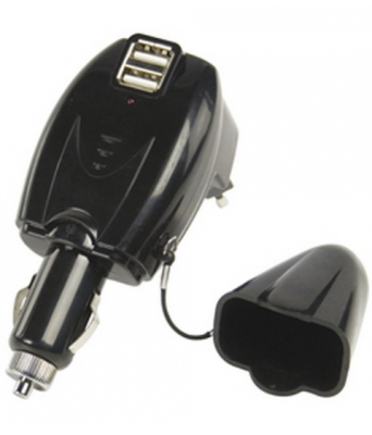 Зарядно за телефон USB 12V/220V автомобилно