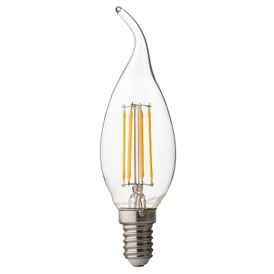 LED димиращ filament пламък, 4W, 4200К, E14, 360, 220V-240V AC, Неутрална светлина