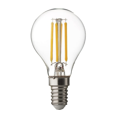LED димиращ filament топка, 4W, 4200К, E14, 360, 220V-240V AC, Неутрална светлина