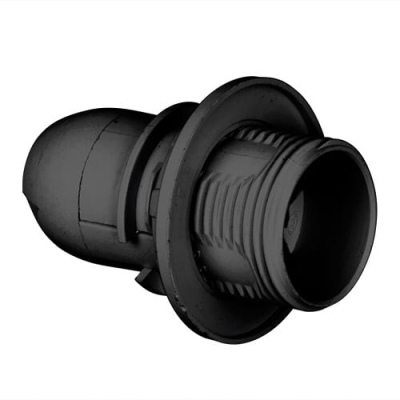 Пластмасова фасунга Половин резба, Черна, E14, 50 броя в пакет