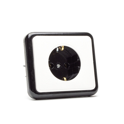 Контакт Приста НК, 16А, 250V, Скрит монтаж, ЧеренБял