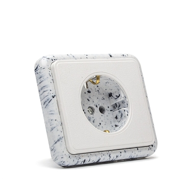 Контакт Приста НК, 16А, 250V, Скрит монтаж, Мрамор