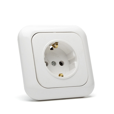 Контакт Евро НК, 16А, 250V, Скрит монтаж, Бял