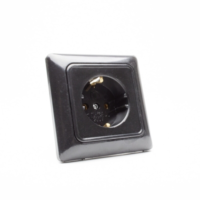 Контакт за скрит монтаж, Единичен, 16А, 230V, Черен