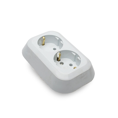 Двоен контакт за скрит монтаж 02, 16 А, 230V, Бял