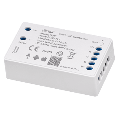 SMART 2.4G RF WIFI КОНТРОЛЕР ЗА RGBW LED ЛЕНТА 16A, 192W 12VDC, 12-24VDC