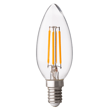 LED FILAMENT ЛАМПА КОНУС, ДИМИРАЩА, 4W, E14, 2700K, 220-240V AC, ТОПЛА СВЕТЛИНА