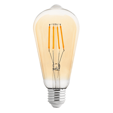 LED FILAMENT ЛАМПА КРУШКА, ДИМИРАЩА, 4W, E27, 2500K, 220-240V AC, АМБЪР