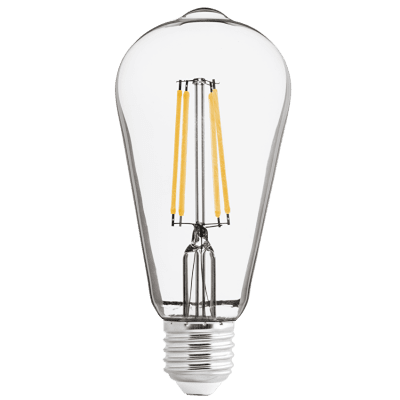 LED filament COB Лампа крушка, Димираща, 8W, E27, 4200K, 220-240V AC, Неутрална светлина, ST64