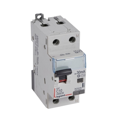 ДТЗ комбинирана DX3 1PN 10A крива C 30mA тип AC 6kA 2 мод. Legrand