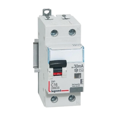ДТЗ комбинирана DX3 1PN 16A крива C 30mA тип AC 6kA 2 мод. Legrand