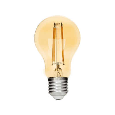 LED filament лампа крушка, димираща, 8W, E27, 1800K, 220-240V AC, амбър