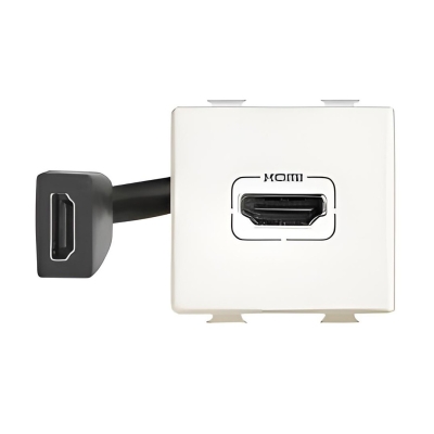 Розетка HDMI с кабел 15см 2 мод. цвят Бял LL Bticino