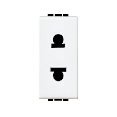 Контакт ЕВРОАМЕРИКАНСКИ стандарт 2P 1 мод. 16A цвят Бял LL Bticino