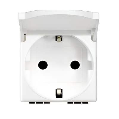 Контакт ШУКО с капаче 2PE 2 мод. 16A цвят Бял LL Bticino