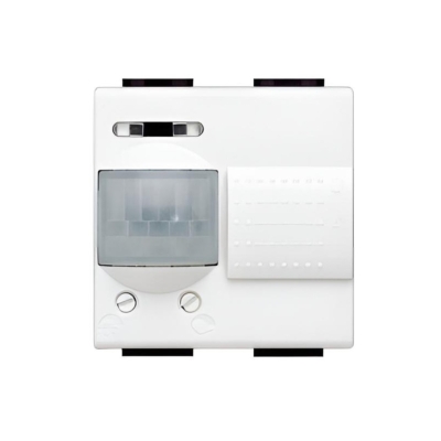 Датчик за движение PIR, 105, обхват 6m  h1.2m, LED  50W, с ключ, изисква неутрала, 2 мод. цвят бял LL Bticino