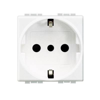 Контакт ШУКОИТАЛИАНСКИ 2PE 2 мод. 10A цвят Бял LL Bticino