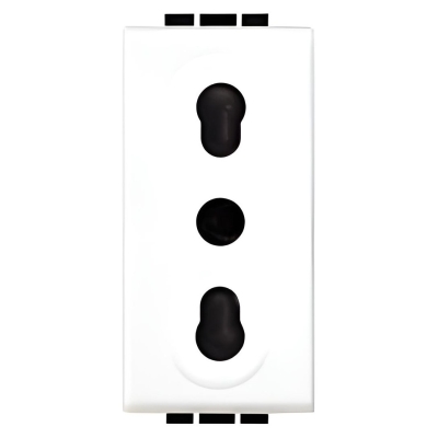 Контакт ЕВРО стандарт 2PE 1 мод. 16A цвят Бял LL Bticino