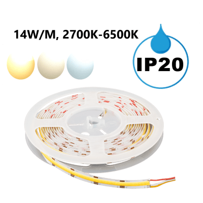 Професионална LED лента 14Wm, 2700K-6500K, 24V DC, COB, 5m, IP20