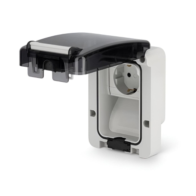 Контакт шуко 16A за скрит монтаж IP66 при включен консуматор, за зареждане на ЕЛЕКТРОМОБИЛ, серия Protecta, Scame