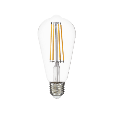 LED filament лампа крушка, ST64, 12W, E27, 4000K, 230V AC, неутрална светлина