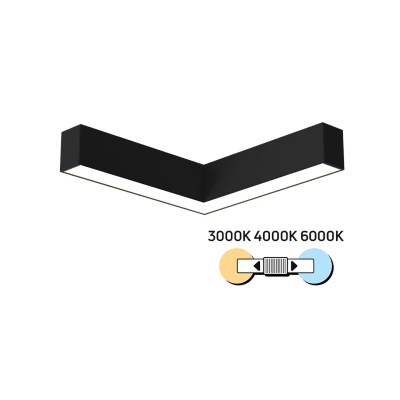 LED L-освeтително тяло, CCT, черно, 20W