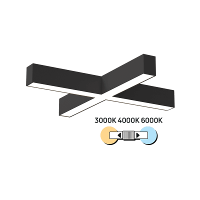 LED X-освeтително тяло CCT, черно, 40W