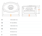 Hertz DCX 460.3, елипса, 4x6", 40W
