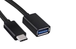 ПРЕХОД USB-C М/USB Ж С КАБЕЛ OTG ЧЕРЕН