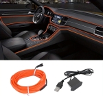 СВЕТОДИОДНА ЛЕНТА ОРАНЖЕВА ЗА ИНТЕРИОРНО АМБИЕНТНО LED ОСВЕТЛЕНИЕ НА АВОМОМОБИЛ ИЛИ МЕБЕЛИ 5V 5М