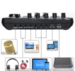 СМЕСИТЕЛ МИКСЕР С ЦИФРОВА АУДИО КАРТА ЗА КОМПЮТЪР ТЕЛЕФОН F998 БЛУТУТ 16 ЕФЕКТА С БАТЕРИЯ