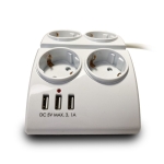 РАЗКЛОНИТЕЛ С КЛЮЧ-4 ГНЕЗДА 1.5 МЕТРА КАБЕЛ + ЗАРЯДНО С 3XUSB-A TECHNIK