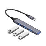 ПРЕХОД ХЪБ USB-C М/3XUSB Ж 2.0 1XUSB Ж 3.0 С КАБЕЛ OTG
