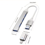 ПРЕХОД ХЪБ USB-A М/4XUSB Ж 3.0 + ПРЕХОД USB-C М/USB 3.0 Ж OTG