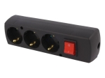 РАЗКЛОНИТЕЛ 220V 3 ГНЕЗДА С КЛЮЧ БЕЗ КАБЕЛ