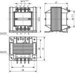 ТРАНСФОРМАТОР 2X12V/0.34A 220V INDEL