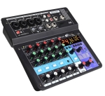 СМЕСИТЕЛ МИКСЕР С ЦИФРОВА АУДИО КАРТА A6 MP3/БЛУТУТ 6 КАНАЛА