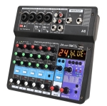 СМЕСИТЕЛ МИКСЕР С ЦИФРОВА АУДИО КАРТА A6 MP3/БЛУТУТ 6 КАНАЛА