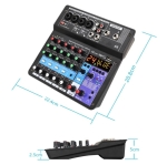 СМЕСИТЕЛ МИКСЕР С ЦИФРОВА АУДИО КАРТА A6 MP3/БЛУТУТ 6 КАНАЛА