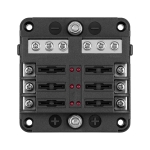 ГНЕЗДО АВТОПРЕДПАЗИТЕЛ МОДУЛ ЗА 6 АВТОМОБИЛНИ ПРЕДПАЗИТЕЛЯ С ШИНА МИНУС И LED ИНДИКАТОР
