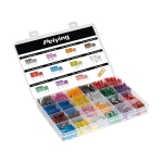 ПРЕДПАЗИТЕЛИ АВТОМОБИЛНИ СТАНДАРТ И МИНИ 250 БРОЯ В КУТИЯ С ЩИПКА КОМПЛЕКТ