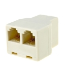 БУКСА ТЕЛЕФОННА ПРЕХОД РАЗКЛОНИТЕЛ RJ11 1 Ж- 2 Ж