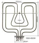 НАГРЕВАТЕЛ ГОРЕН ЗА ФУРНА НА ГОТВАРСКА ПЕЧКА AEG, ZANUSSI , ELECTROLUX 800W+1650W/230V