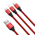 КАБЕЛ 167 USB/USB-MICRO/IPHONE/USB-C 3В1 BASEUS ЧЕРВЕН 1.2M.