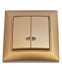 КЛЮЧ ДВОЕН МЕТАЛИК ЗЛАТО СВЕТЕЩ